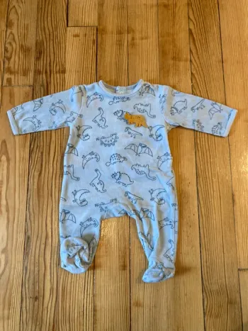 Pyjama velours dinosaure 3 mois