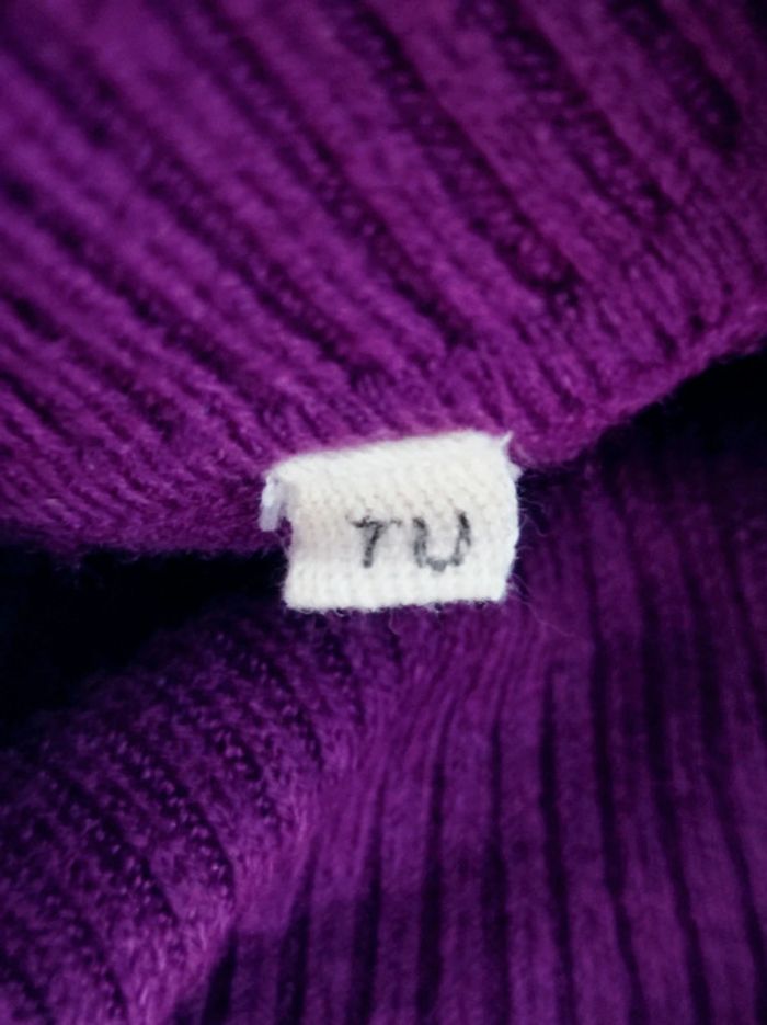 Poncho violet col roulé vintage - 36/S à 44/XXL - photo numéro 9