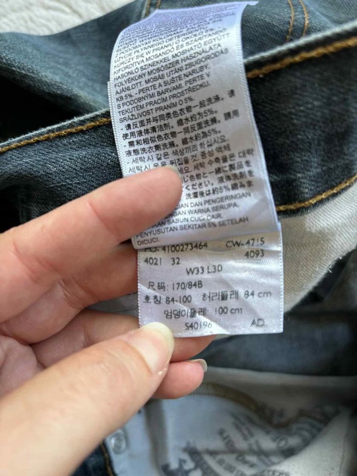 Jean Levi’s 514 regular Straight droit L42/44 W33 L30 Bleu brut délavé homme Mexique US rare - photo numéro 10