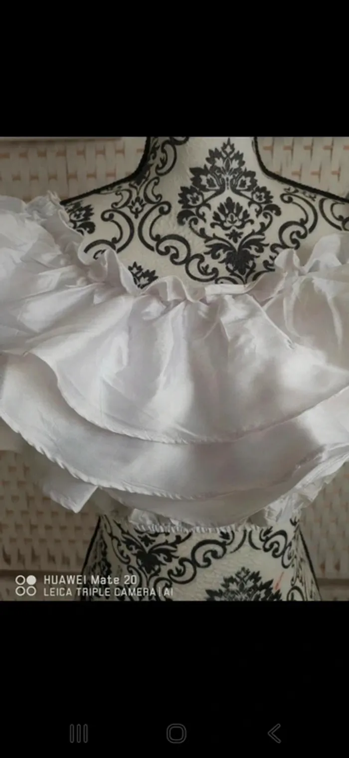 💕joli Crop Top Blanc à volants -femme TM / 38 Vero moda Style Bohème chic 💕 - photo numéro 6