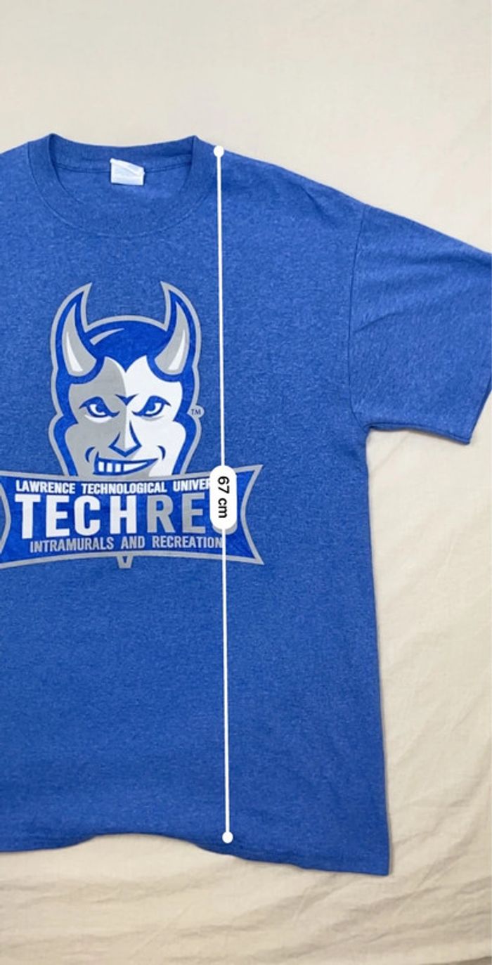 T-shirt imprimé sport USA, collège, université, homme, été, bleu, M - photo numéro 4