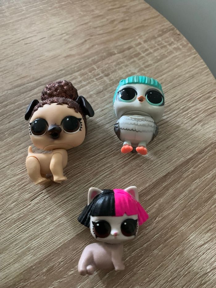Lot de 3 figurines animaux Lol
