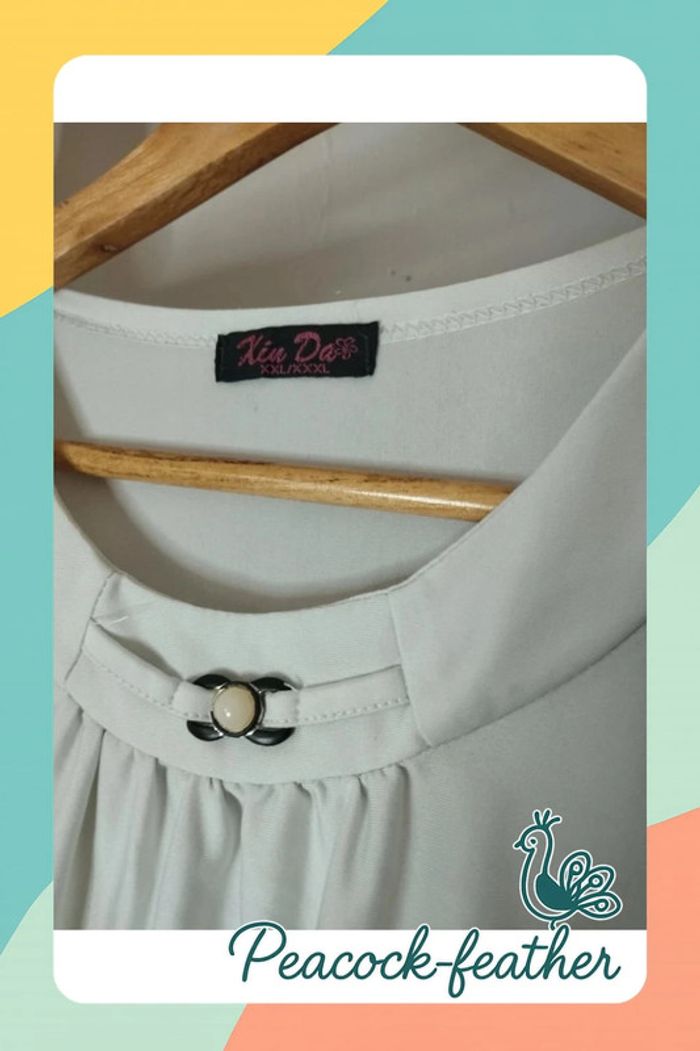 T-shirt blanc fleuri rose xxl /xxxl - photo numéro 2