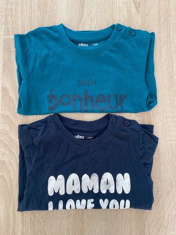 Lot de 2 t-shirt manches longues 12 mois
