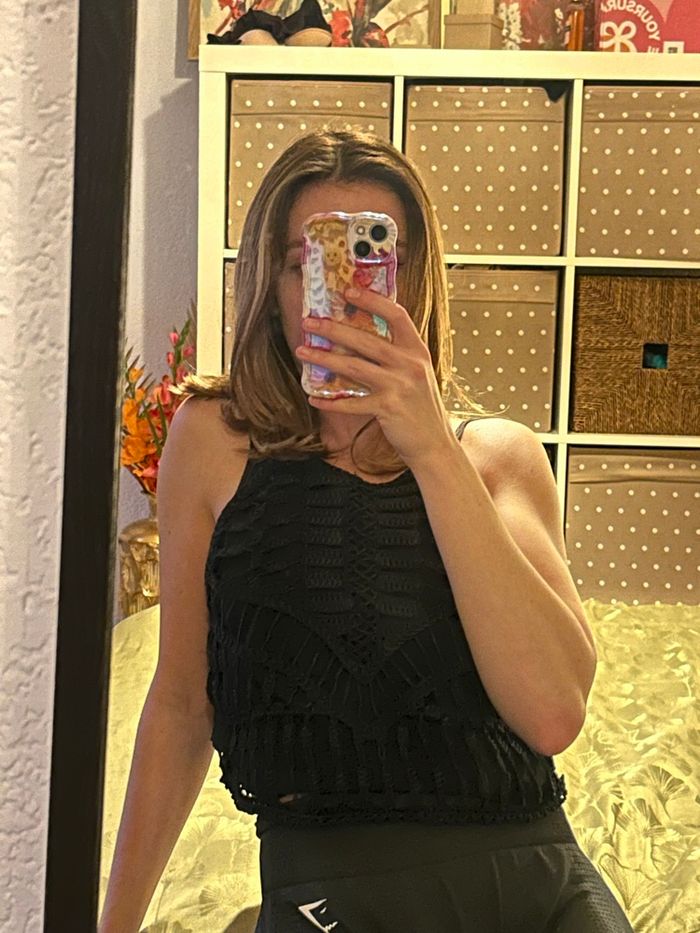 Top crochet noir H&M - photo numéro 2