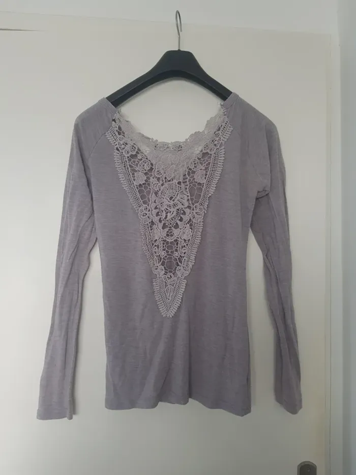 T shirt Élégant Gris Femme Taille M - photo numéro 3