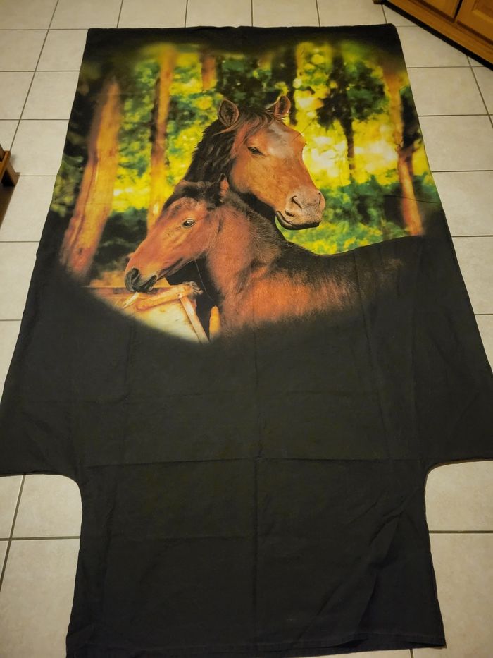 Housse de couette 140 par 200cm motif chevaux - photo numéro 2