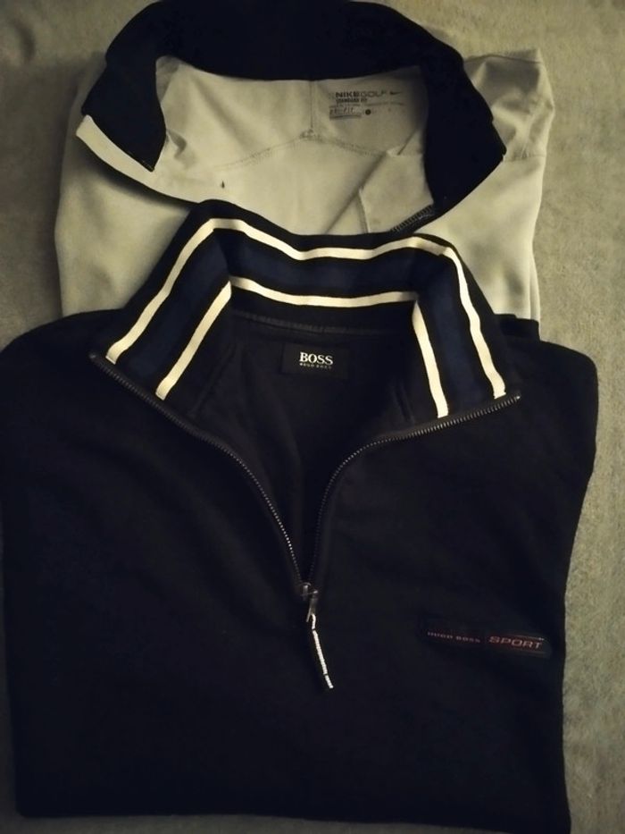 Lot de 2 pulls zip sport homme taille L. Nike et boss