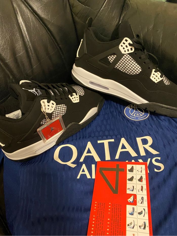 Air Jordan 4 Retro White Thunder - Noir & blanc - photo numéro 2