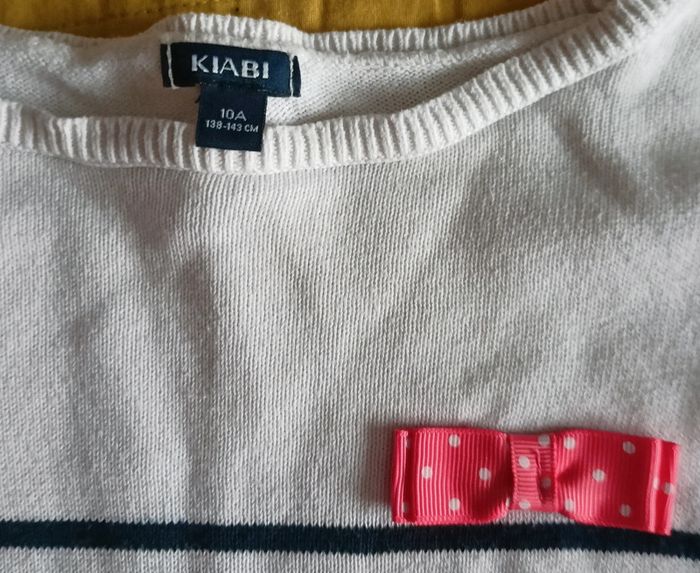 Pull marinière avec petit noeud 10 ans - photo numéro 3