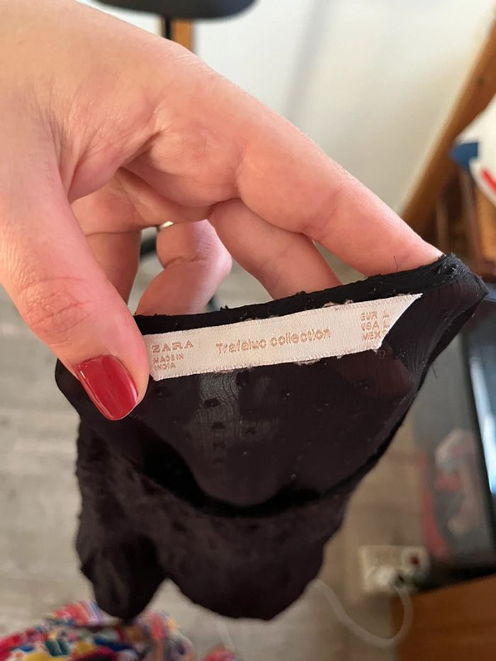 Débardeur en voile noir Zara taille L 40 - photo numéro 6