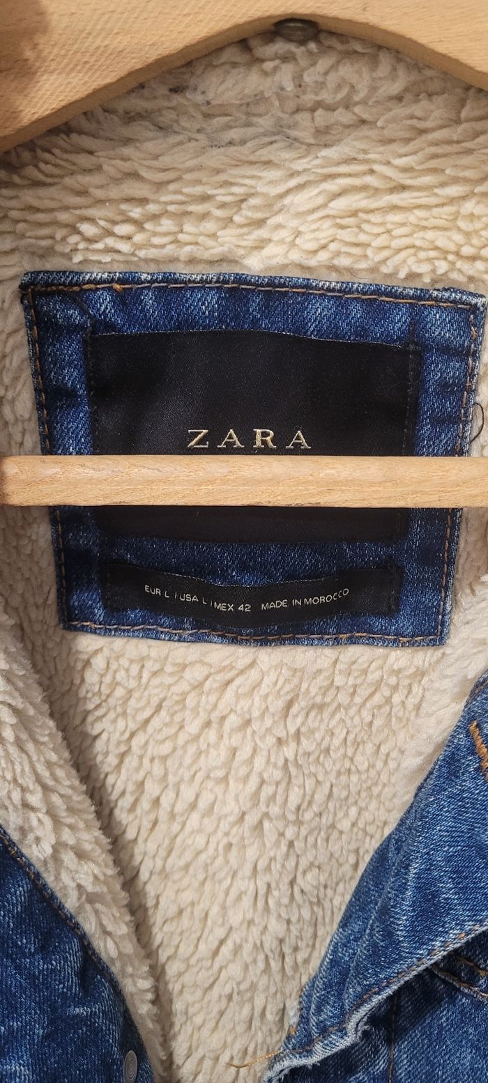 Veste en jeans fourrée Zara T L - photo numéro 3