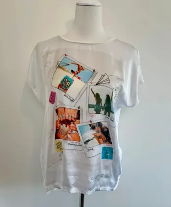 T-shirt Gaudi Jeans oversize femme blanc taille S parfait état