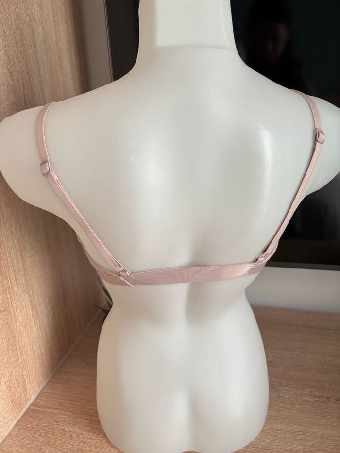 Soutien gorge triangle cotele coton vieux rose étam taille L - photo numéro 3
