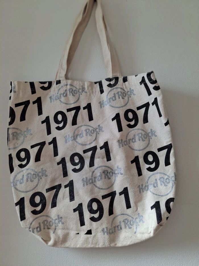 2 tote bag New York Hard Rock Café beige et noir - photo numéro 2