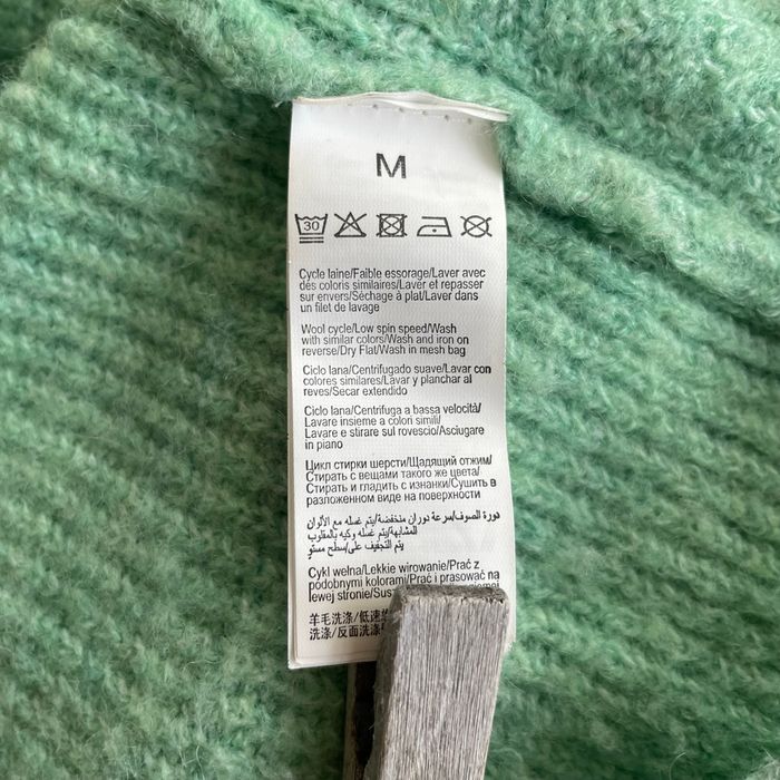 Pull vert menthe Bizzbee M en maille douce mélange laine alpaga, col V, manches longues V073 - photo numéro 9