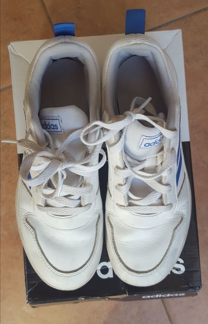 Basket blanc / bleu  Tensaur K de Adidas - photo numéro 3