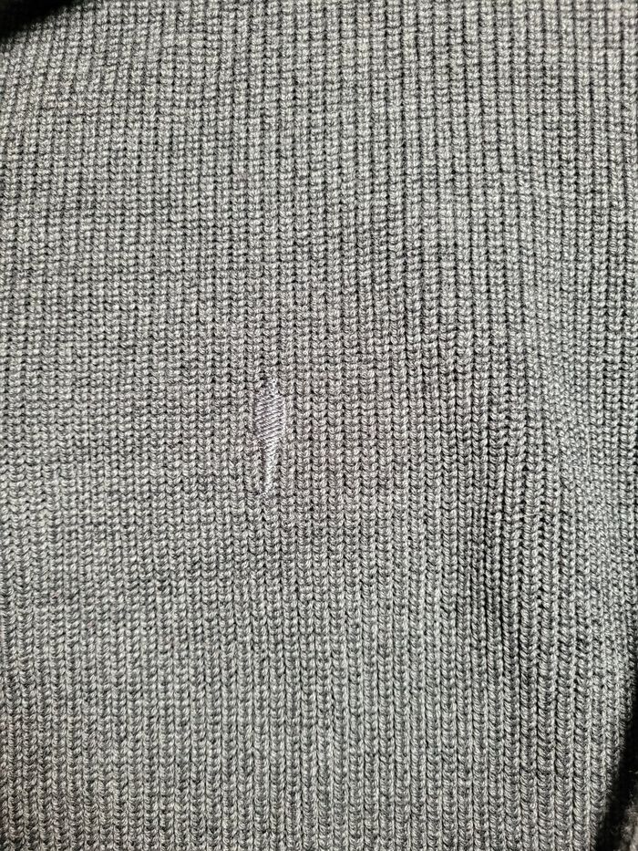 Pull Half Zip Col Camionneur Vintage Gris La Squadra - photo numéro 4