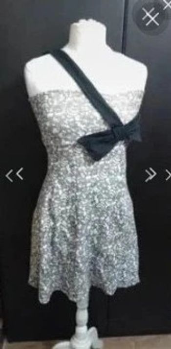 Robe cocktail bustier blanc et noir t 38 Annie greenabelle neuve