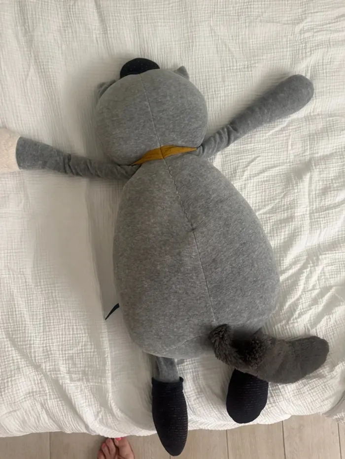 Peluche géante Moulin roty les moustaches Fernand gris - photo numéro 3