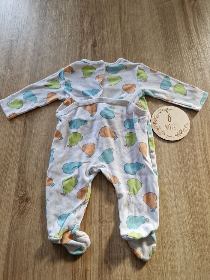 Pyjama/Grenouillère Bébé Tex 6 Mois - Motif Poires (Mixte) - photo numéro 3