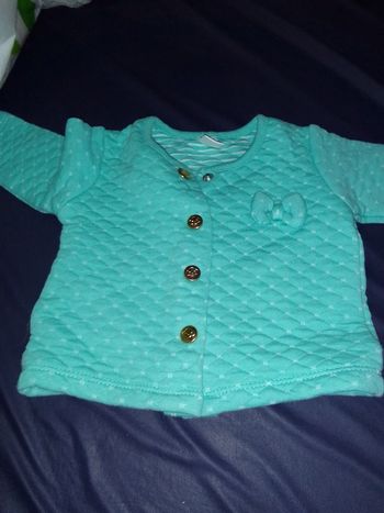 Gilet 3 mois fille avec ruban