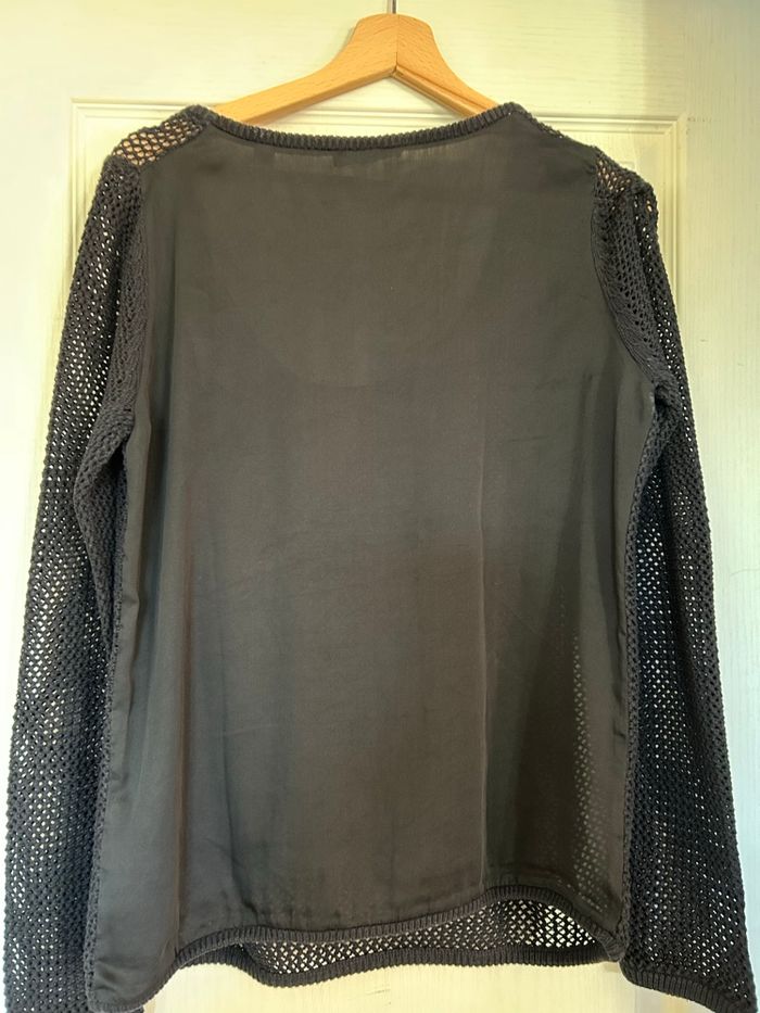 Pull noir mailles - photo numéro 3