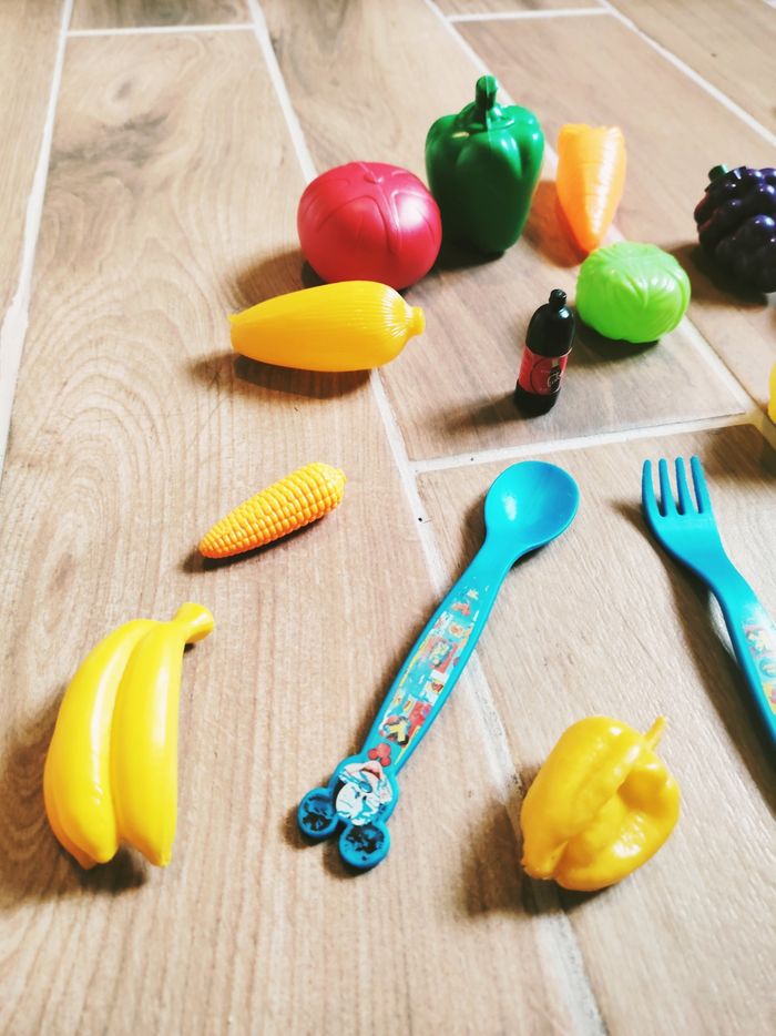 🍊 Dinette gros lot de divers aliments fruits et légumes en plastique - photo numéro 5