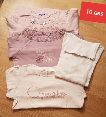 Lot 5 tee-shirts fille 10 ans