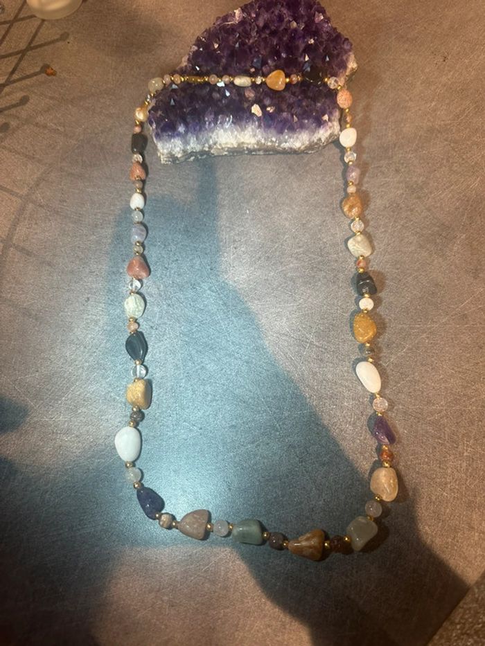 Collier mélange de pierres naturelles - photo numéro 2
