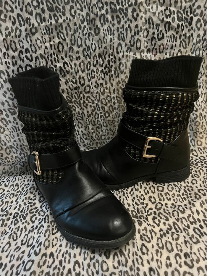 Bottines noires et argentés