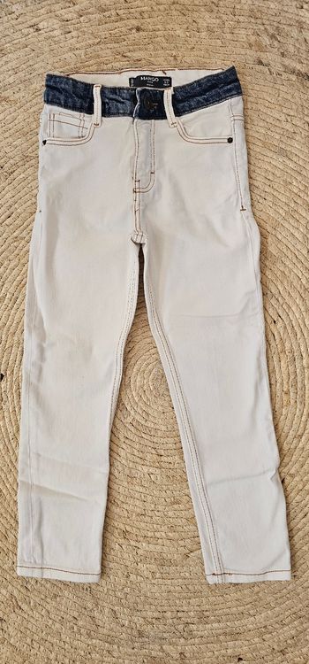 Jeans Mango blanc et bleu 5/6 ans