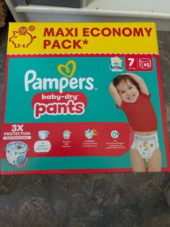 72 couches Pampers baby dry pants taille 7