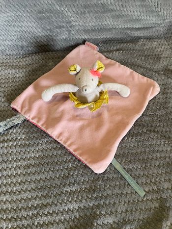 Doudou plat souris rose Mademoiselle et Ribambelle Moulin Roty