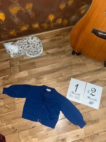 Gilet bleu catimini très bon état 12mois/74cm