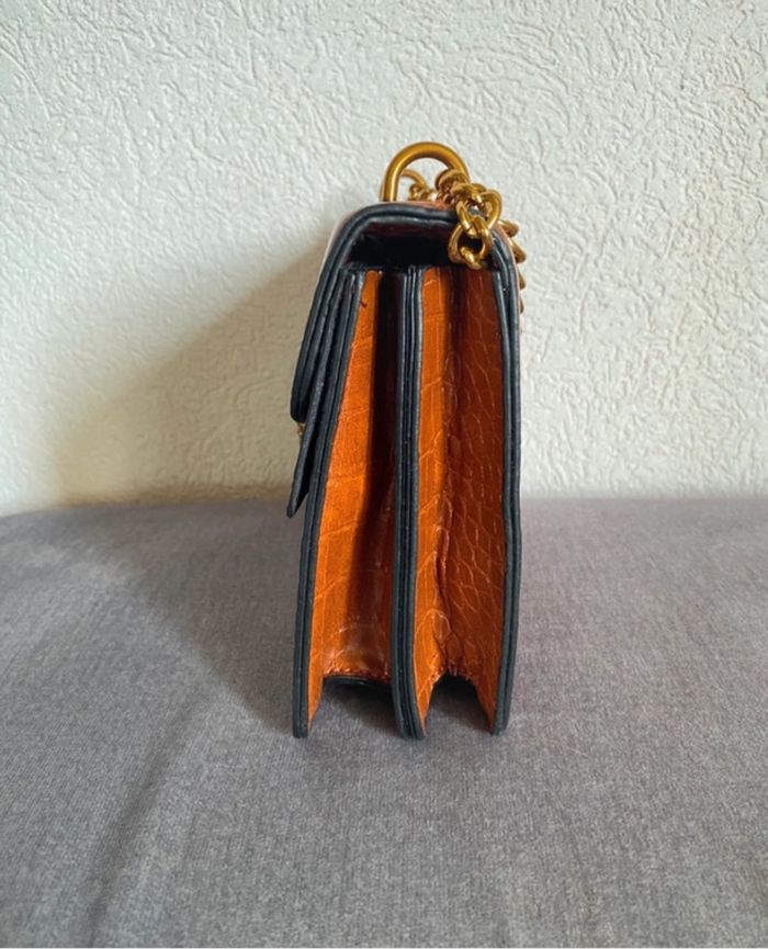 Sac bandoulière marron à motif croco - Style chic vintage - photo numéro 5