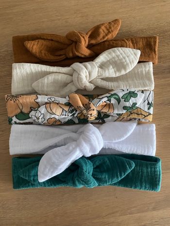 Lot de 5 bandeaux en double gaze