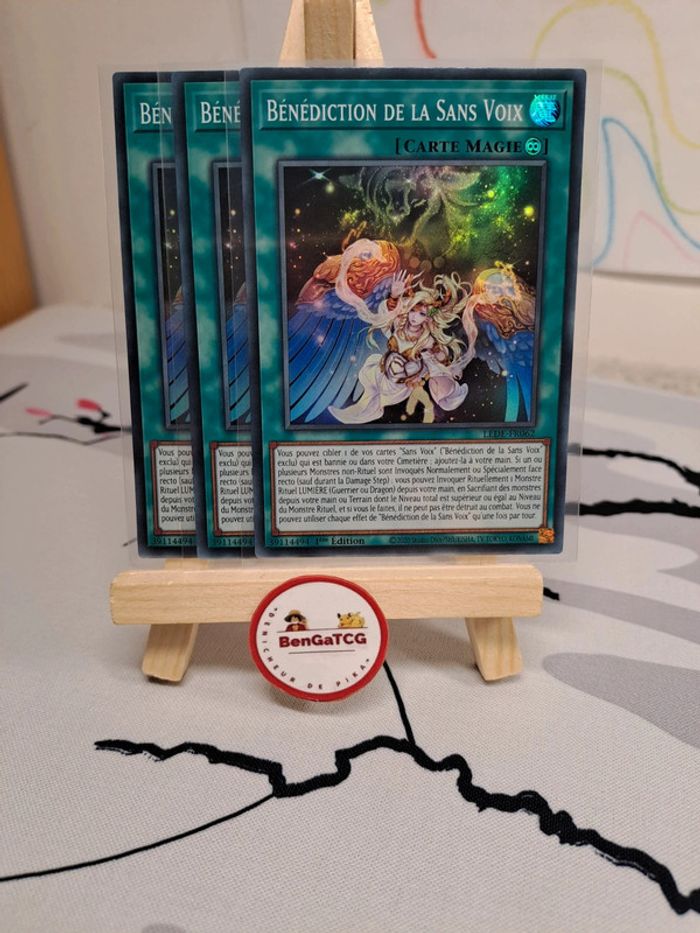 Playset 3x Bénédiction De La Sans Voix SR Yu-Gi-Oh! Héritage de la Destruction FR LEDE