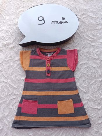 Robe pull Fille 9 mois Fleurs Orchestra