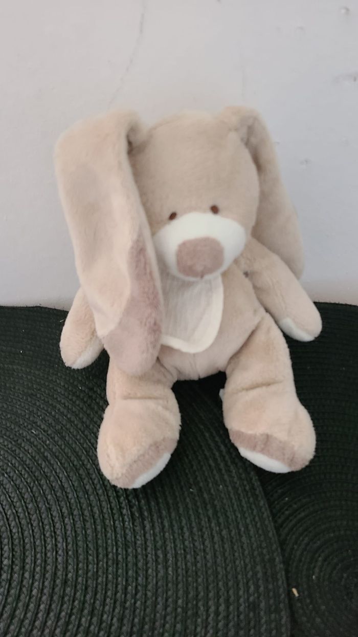 Doudou lapin marron beige gris VACO - photo numéro 2