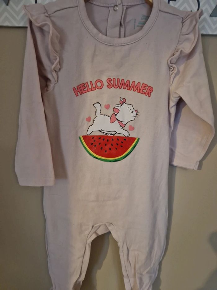 Grenouillère bébé fille 1 pièce rose Marie 100% coton T23mois TBE disney baby - photo numéro 3