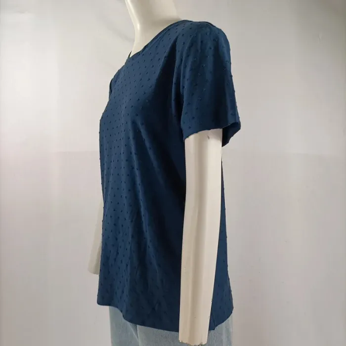 T-shirt bleu marine avec effet pois - Tara Jarmon - taille M - photo numéro 3