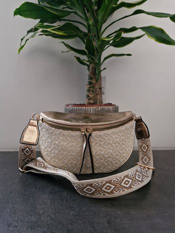 Sac banane tissé rose gold