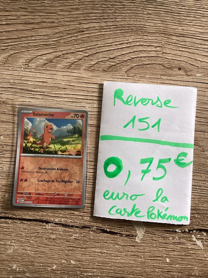 carte Pokémon salamèche reverse 004/165 EV3.5 collection 151 FR neuf sortie de booster