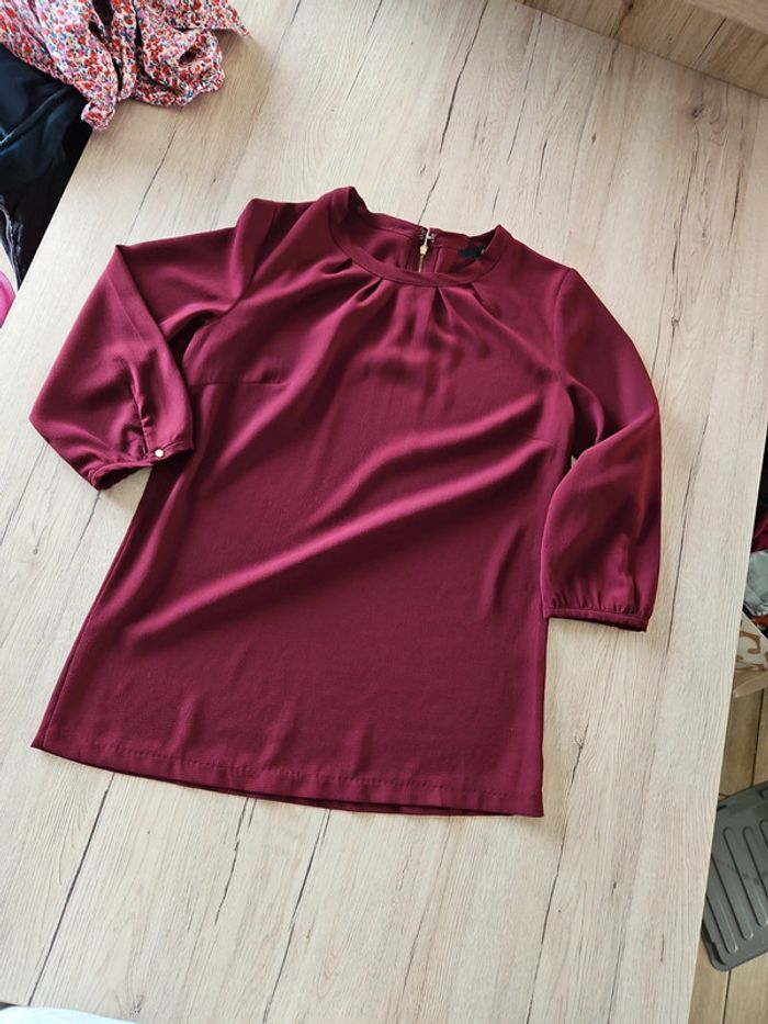 Blouse manches longues bordeaux