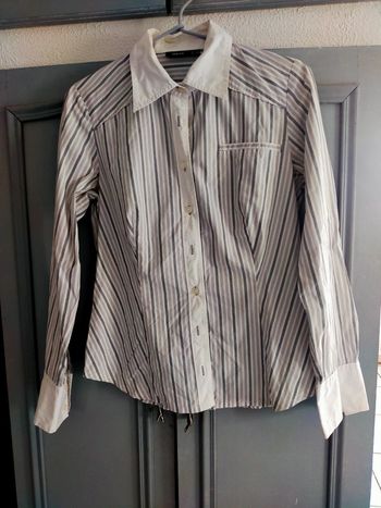 Chemisier femme rayée gris /blanc 38/40