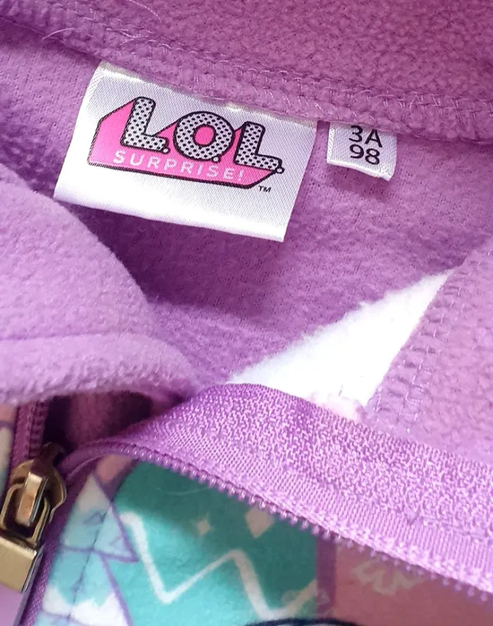 Veste polaire lilas, rose, LOL T: 98 - 3 ans - photo numéro 3