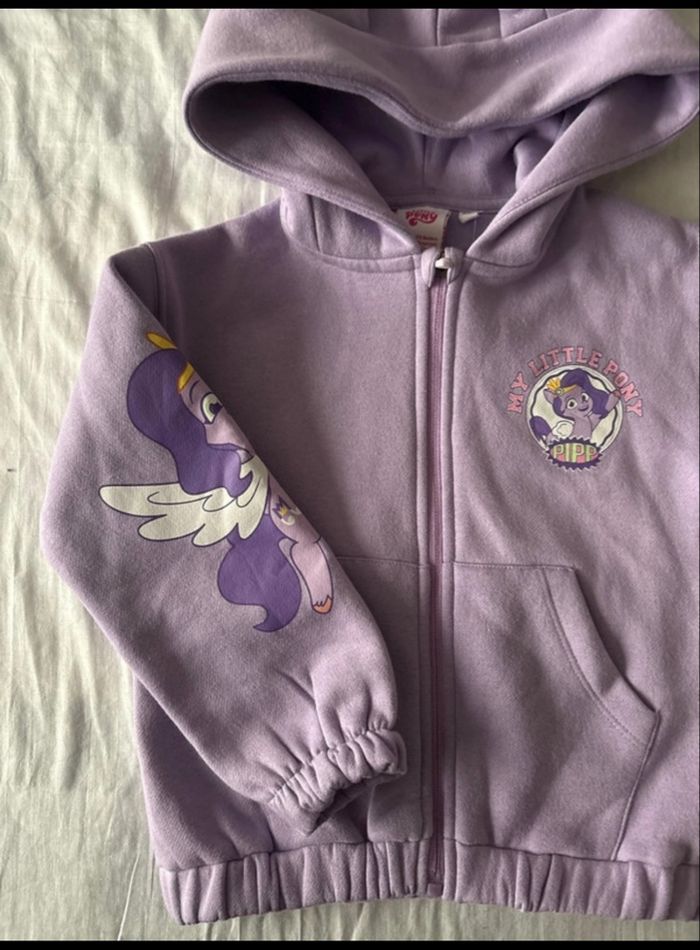 💜 Gilet à capuche My Little Pony Pipp - Taille 6 ans - Etat neuf - photo numéro 3
