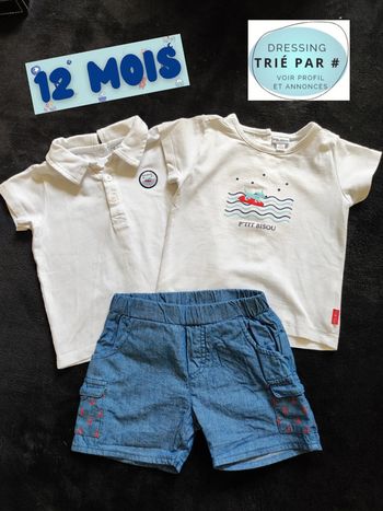 Ensemble tee shirt polo short 12 mois