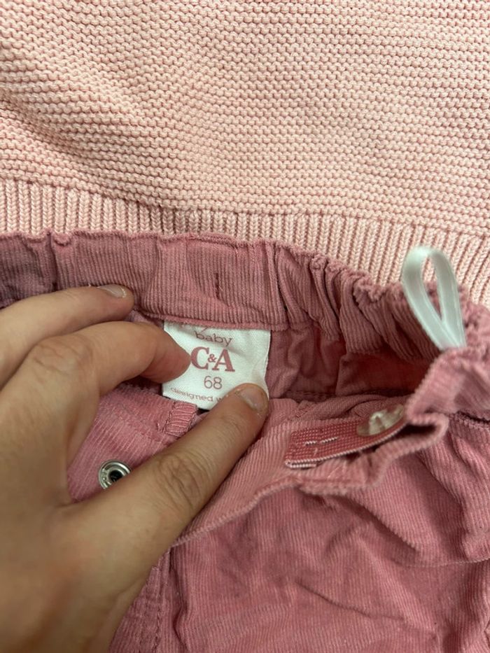 Pull en mailles et short rose en velours - 68 cm C&A - photo numéro 3